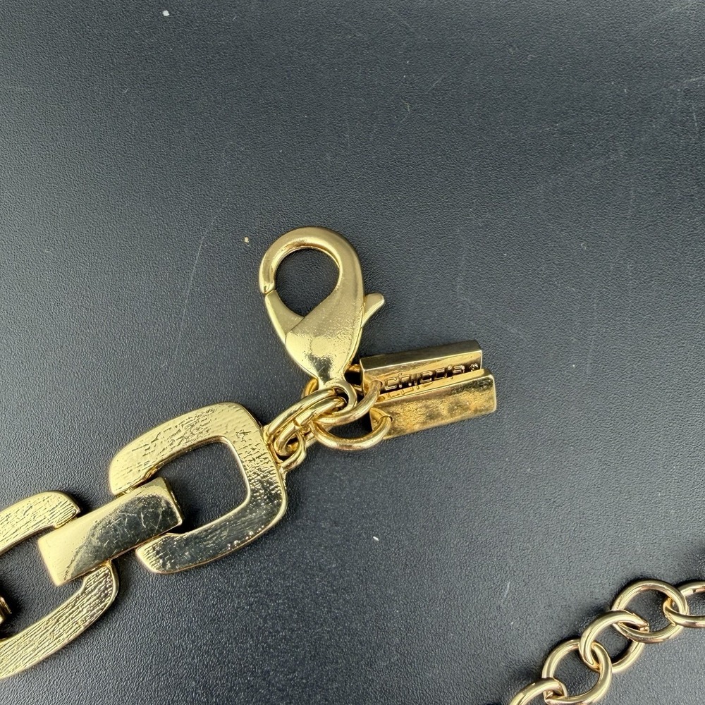 Chico's Vintage Style Brushed Gold Tone Chain Link Belt Adjustable 40" Length - Picture 3 of 3
